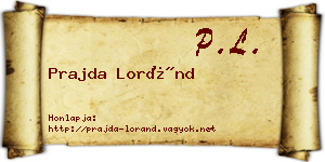 Prajda Loránd névjegykártya